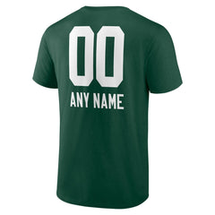 Green Bay Packers Personalized Name & Number Team Wordmark T-Shirt Green