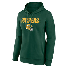 Green Bay Packers Women's Personalized Name & Number Team Wordmark Pullover Hoodie Green