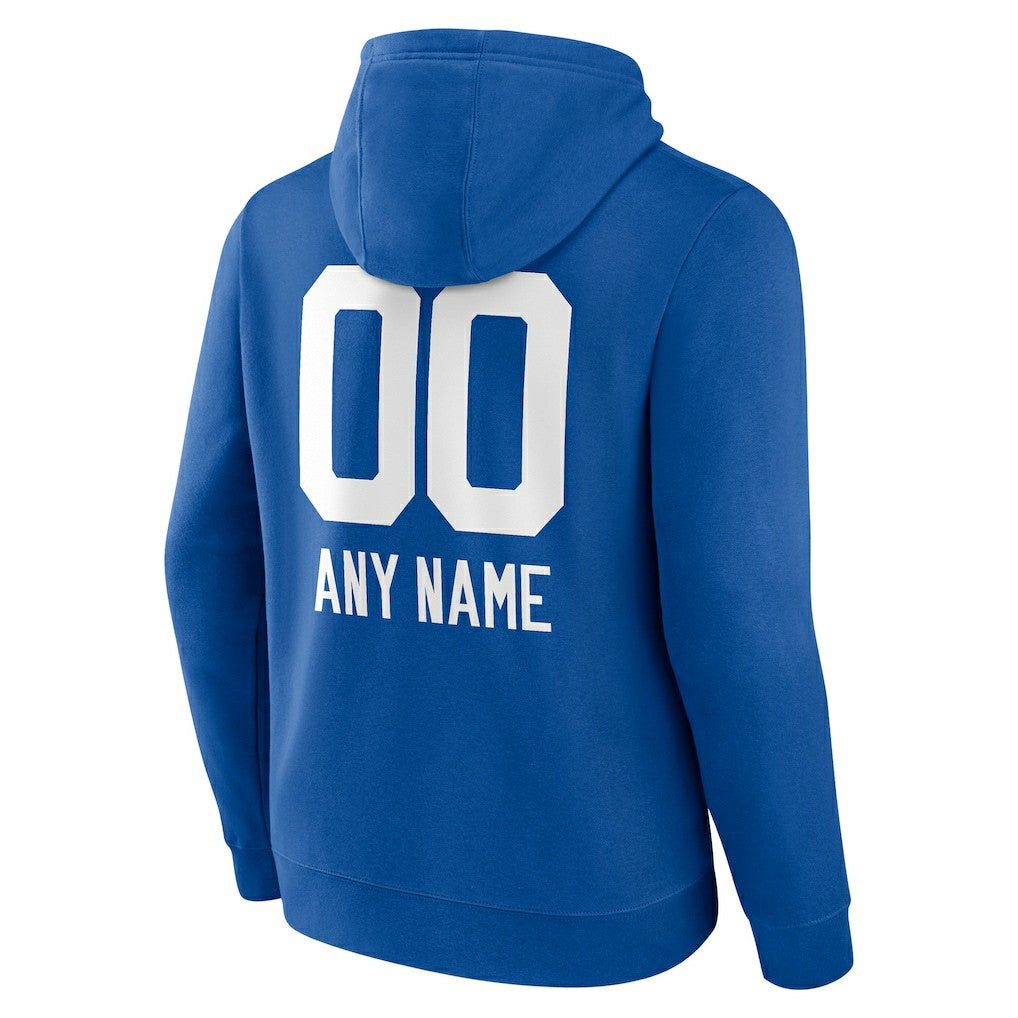 Indianapolis Colts Personalized Name & Number Team Wordmark Pullover Hoodie Royal