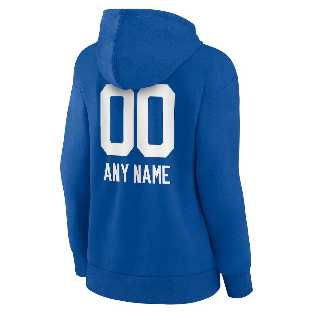 Indianapolis Colts Women's Personalized Name & Number Team Wordmark Pullover Hoodie Royal