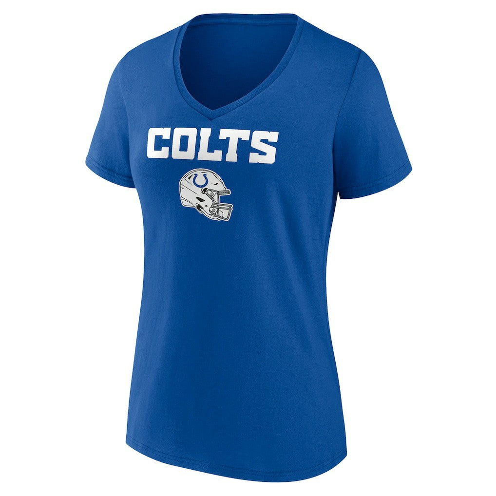 Indianapolis Colts Women's Personalized Name & Number Team Wordmark V-Neck T-Shirt Royal