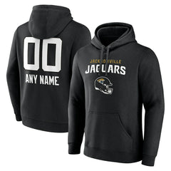 Jacksonville Jaguars Personalized Name & Number Team Wordmark Pullover Hoodie Black