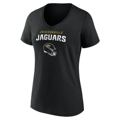 Jacksonville Jaguars Women's Personalized Name & Number Team Wordmark V-Neck T-Shirt Black