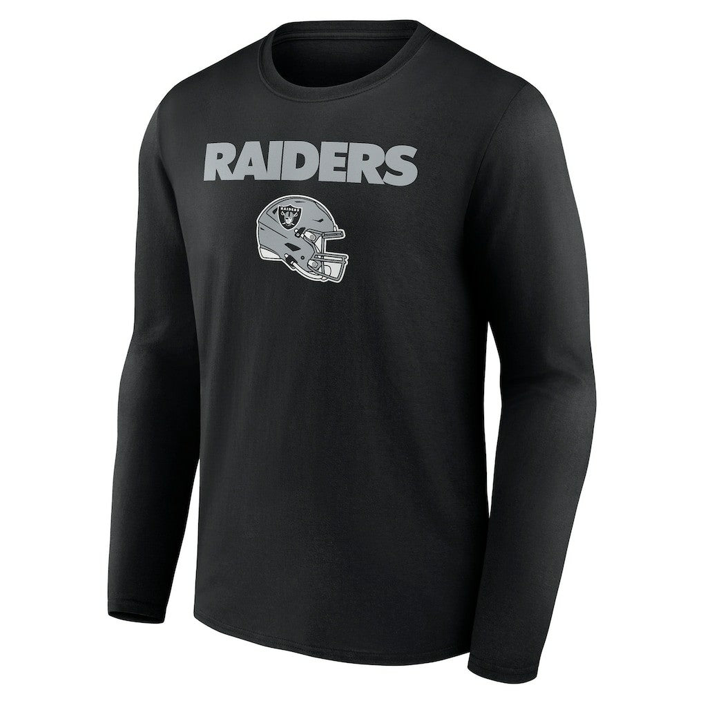 Las Vegas Raiders Personalized Name & Number Team Wordmark Long Sleeve T-Shirt Black