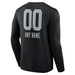 Las Vegas Raiders Personalized Name & Number Team Wordmark Long Sleeve T-Shirt Black