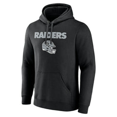 Las Vegas Raiders Personalized Name & Number Team Wordmark Pullover Hoodie Black