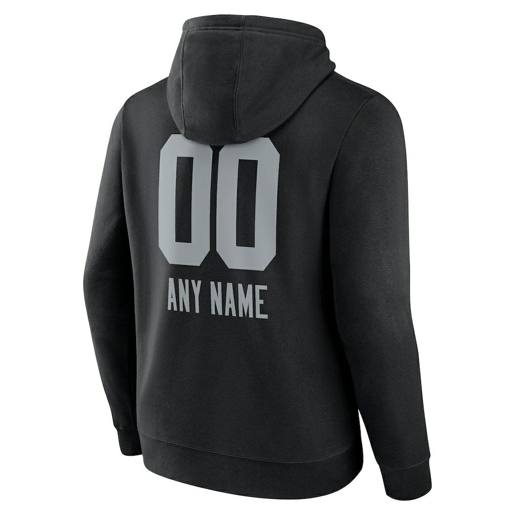 Las Vegas Raiders Personalized Name & Number Team Wordmark Pullover Hoodie Black