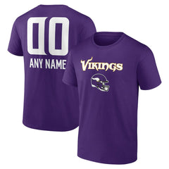 Minnesota Vikings Personalized Name & Number Team Wordmark T-Shirt Purple