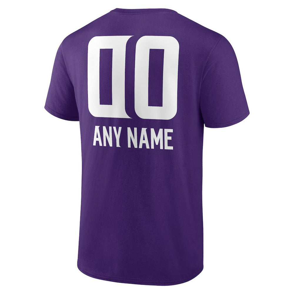 Minnesota Vikings Personalized Name & Number Team Wordmark T-Shirt Purple