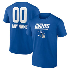 New York Giants Personalized Name & Number Team Wordmark T-Shirt Royal