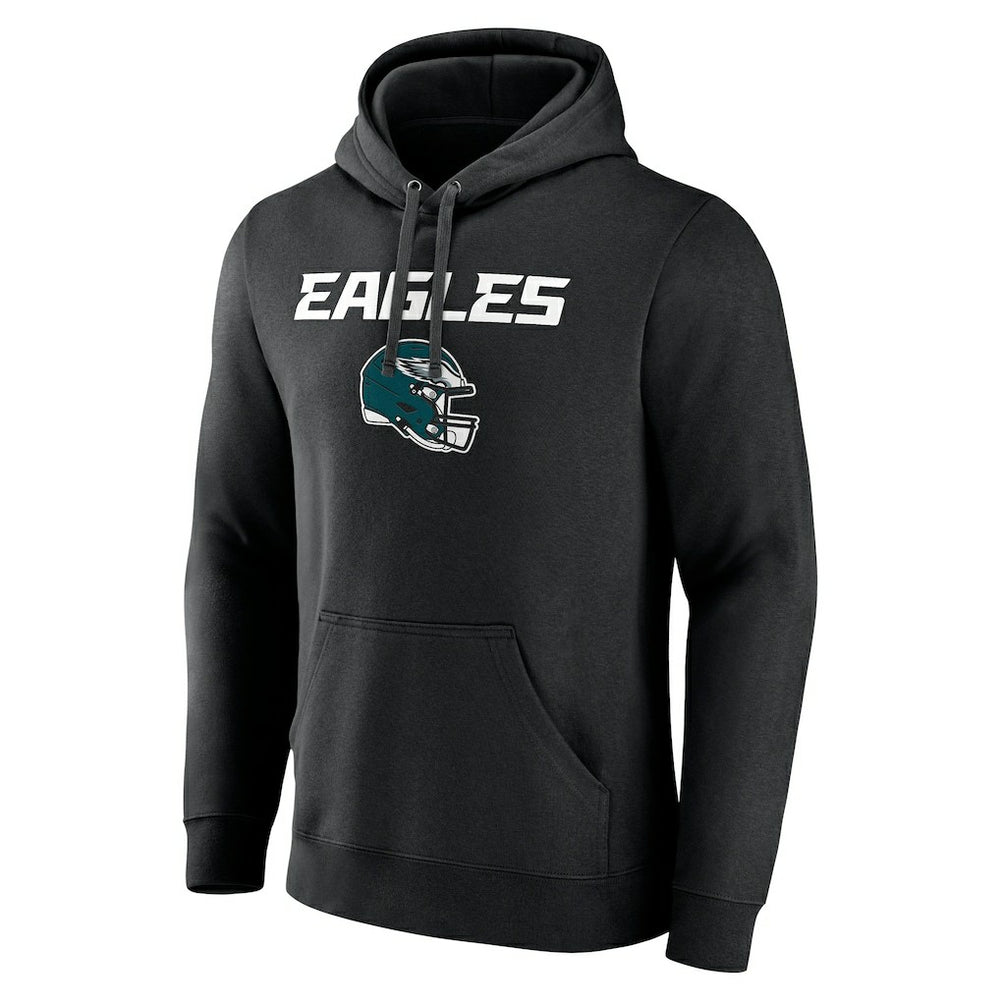 Philadelphia Eagles Personalized Name & Number Team Wordmark Pullover Hoodie Black