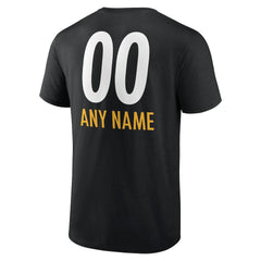 Pittsburgh Steelers Personalized Name & Number Team Wordmark T-Shirt Black