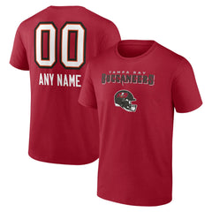 Tampa Bay Buccaneers Personalized Name & Number Team Wordmark T-Shirt Red