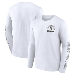 Chicago White Sox Fanatics Press Box Long Sleeve T-Shirt - White T-shirts