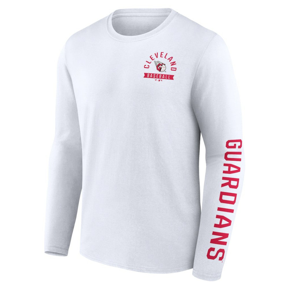 Cleveland Guardians Fanatics Press Box Long Sleeve T-Shirt - White T-shirts