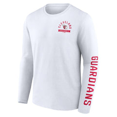 Cleveland Guardians Fanatics Press Box Long Sleeve T-Shirt - White T-shirts