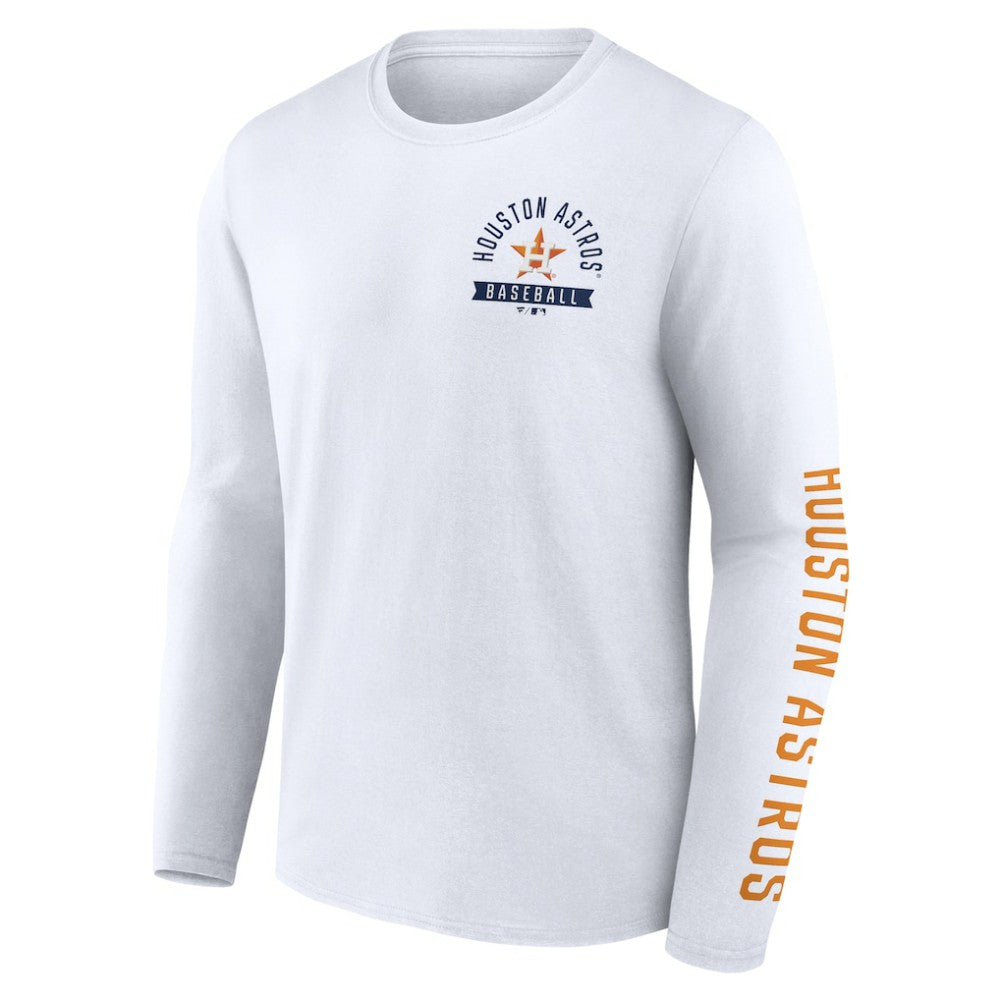 Houston Astros Fanatics Press Box Long Sleeve T-Shirt - White T-shirts