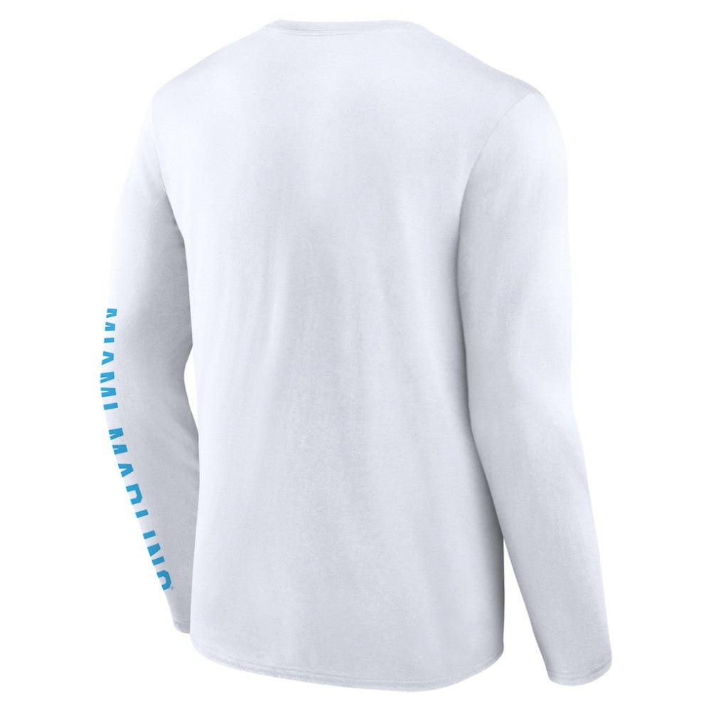 Miami Marlins Fanatics Press Box Long Sleeve T-Shirt - White T-shirts