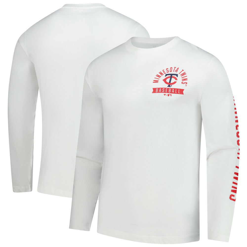 Minnesota Twins Fanatics Press Box Long Sleeve T-Shirt - White T-shirts