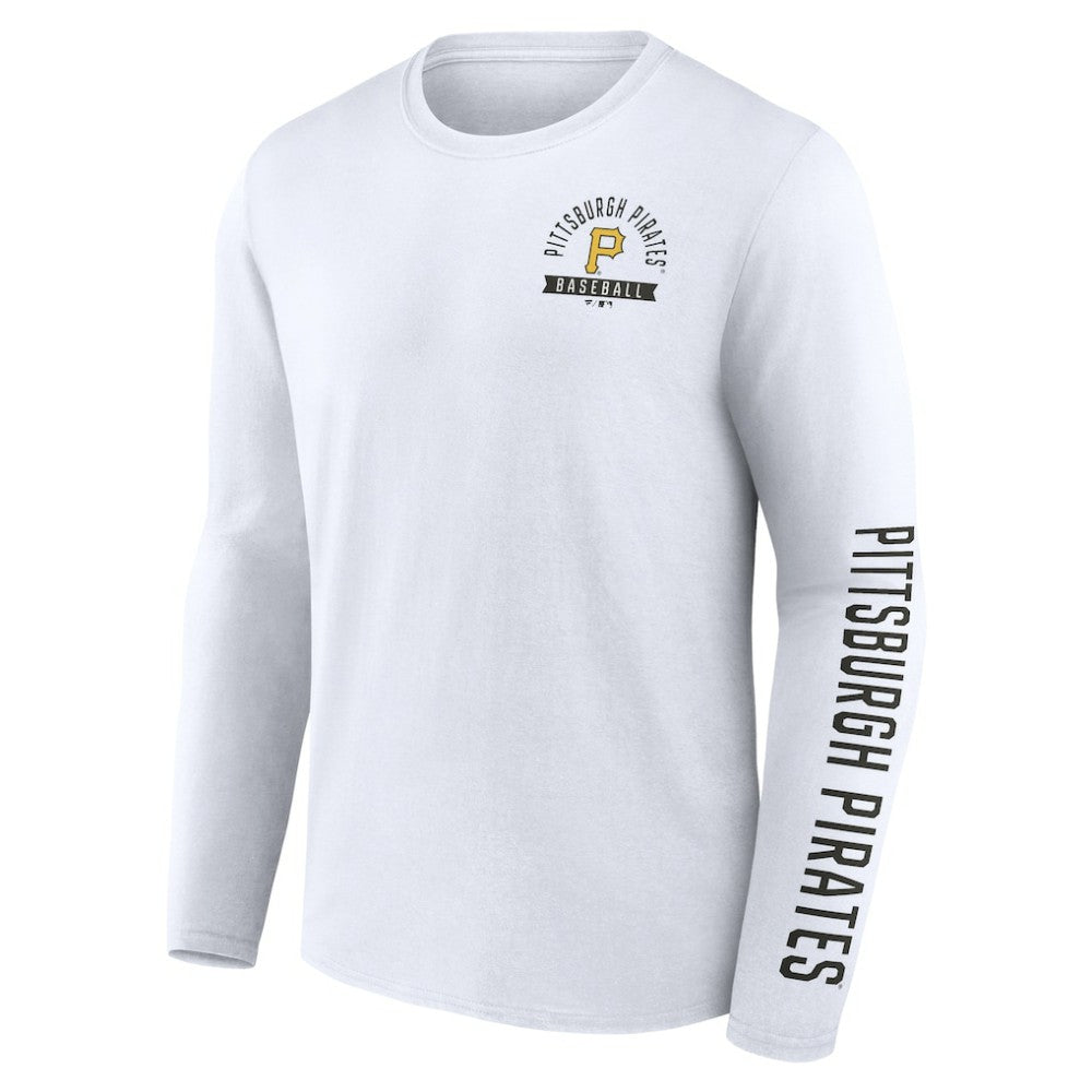 Pittsburgh Pirates Fanatics Press Box Long Sleeve T-Shirt - White T-shirts