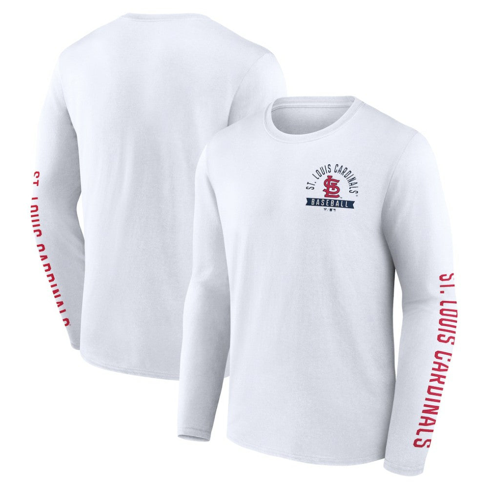 St. Louis Cardinals Fanatics Press Box Long Sleeve T-Shirt - White T-shirts