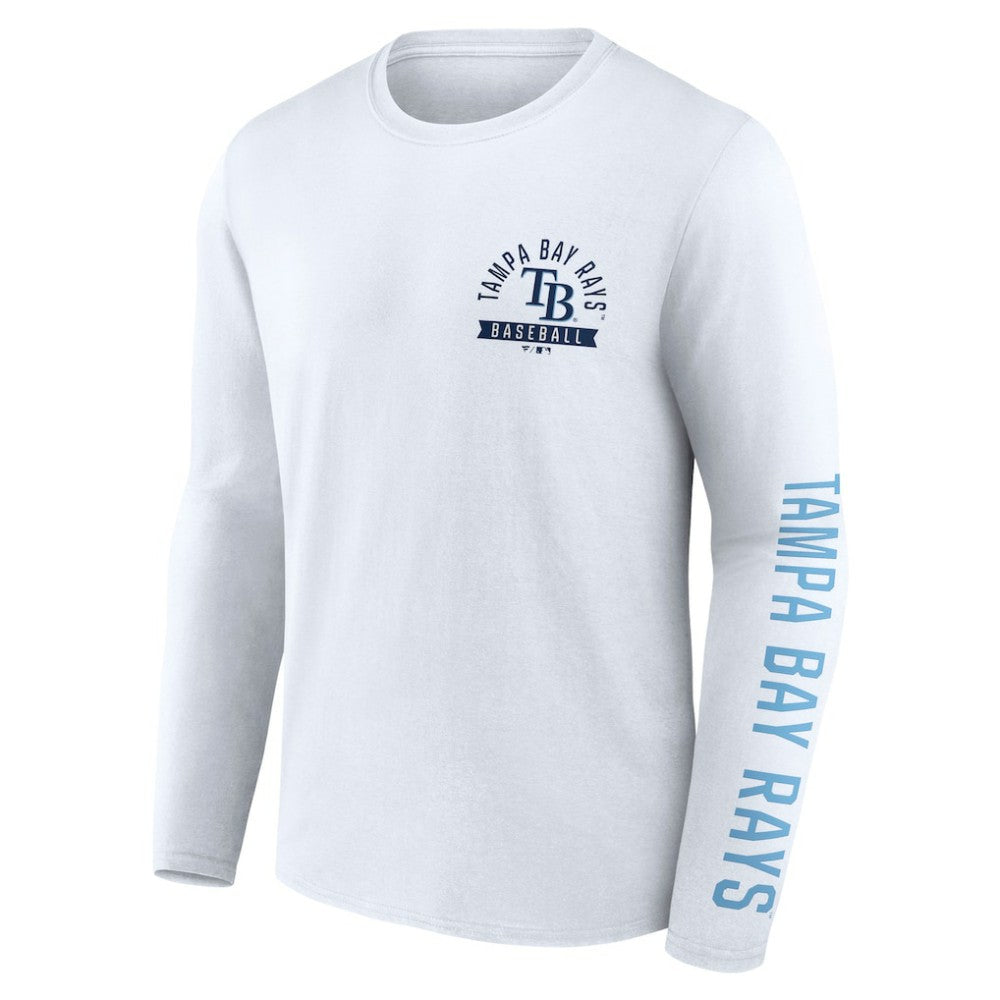 Tampa Bay Rays Fanatics Press Box Long Sleeve T-Shirt - White T-shirts