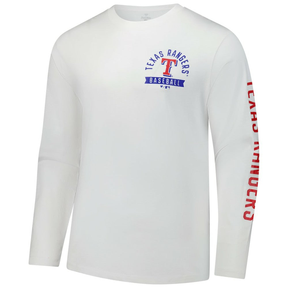 Texas Rangers Fanatics Press Box Long Sleeve T-Shirt - White T-shirts