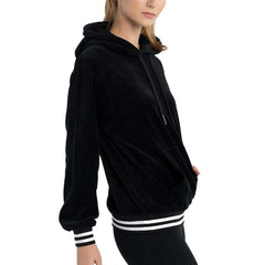 Philadelphia 76ers Lusso Women's Nellie Oversized Velour Pullover Hoodie Black