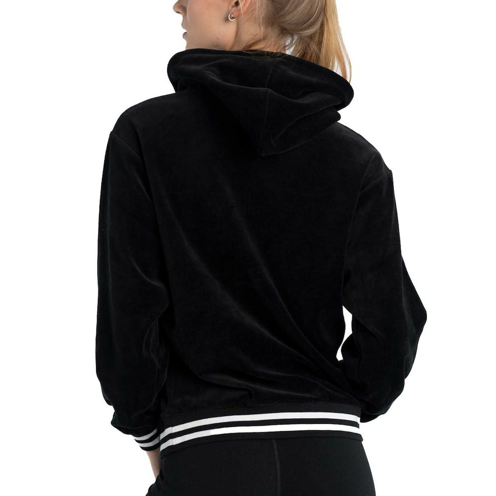 Philadelphia 76ers Lusso Women's Nellie Oversized Velour Pullover Hoodie Black