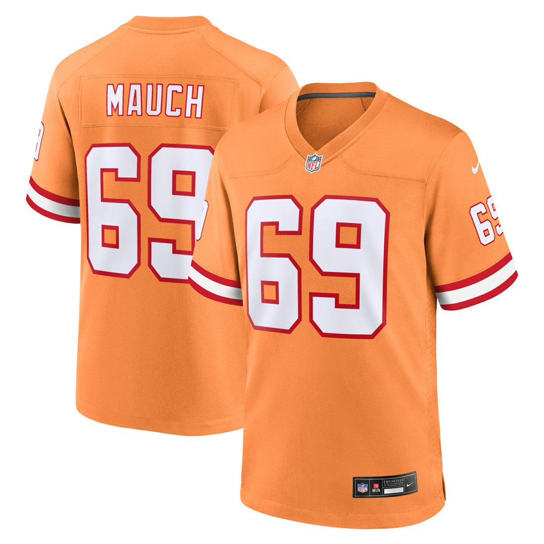 Cody Mauch Tampa Bay Buccaneers Alternate Game Jersey Orange