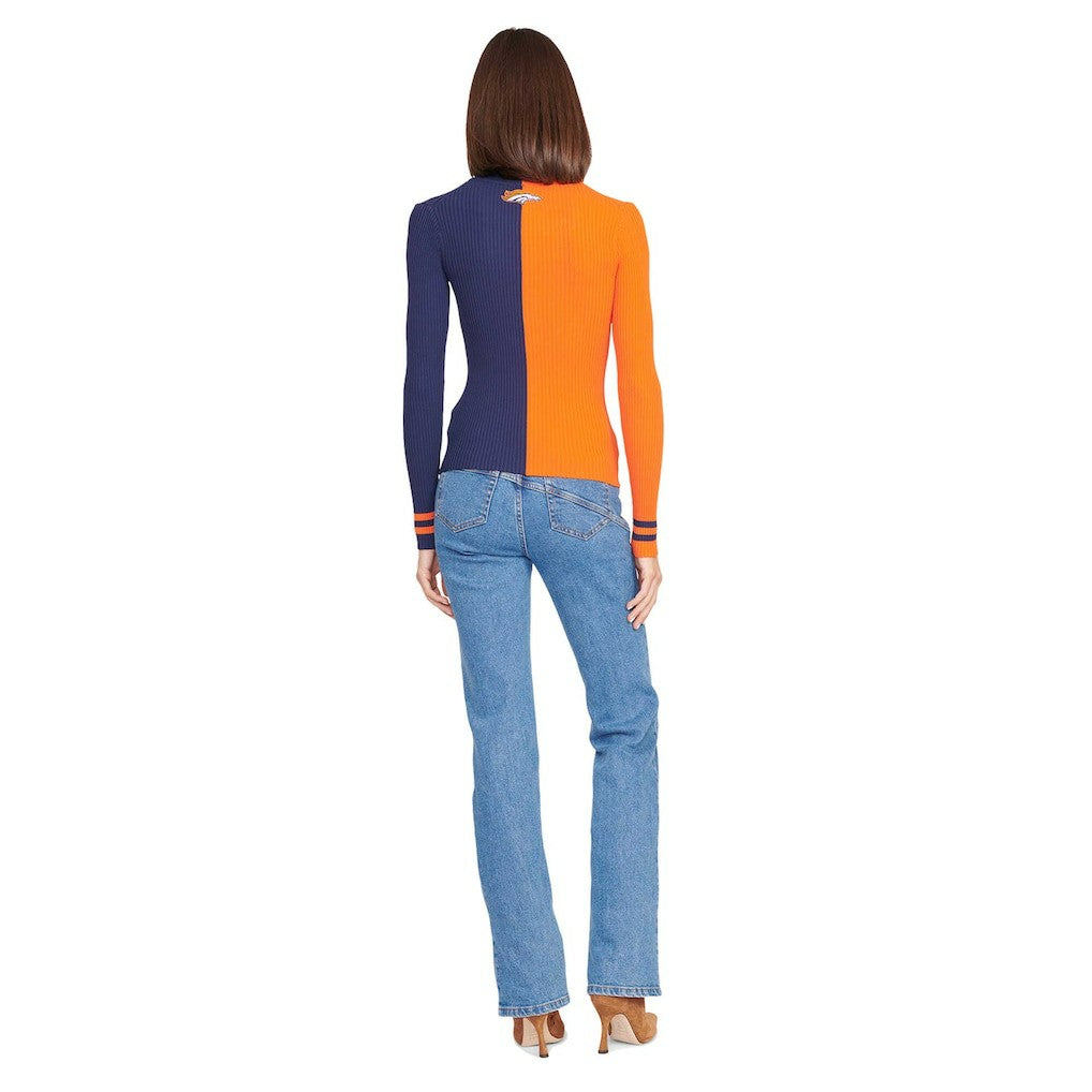Denver Broncos STAUD Women's Cargo Sweater Orange/Navy