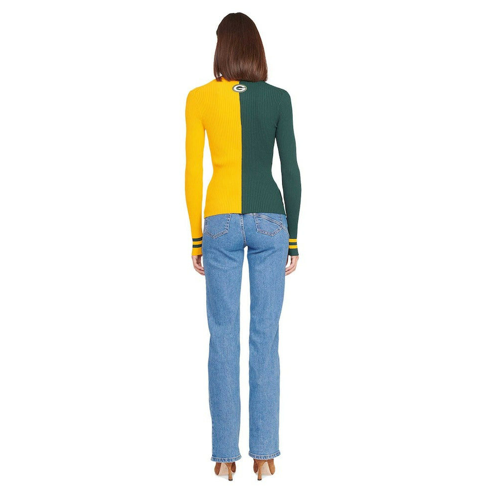 Green Bay Packers STAUD Women's Cargo Sweater Green/Gold