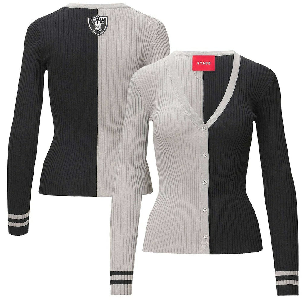 Las Vegas Raiders STAUD Women's Cargo Sweater Silver/Black