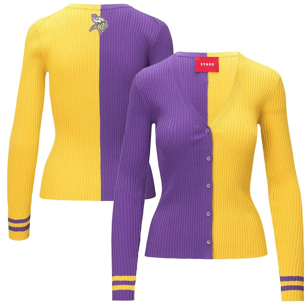 Minnesota Vikings STAUD Women's Cargo Sweater Purple/Gold