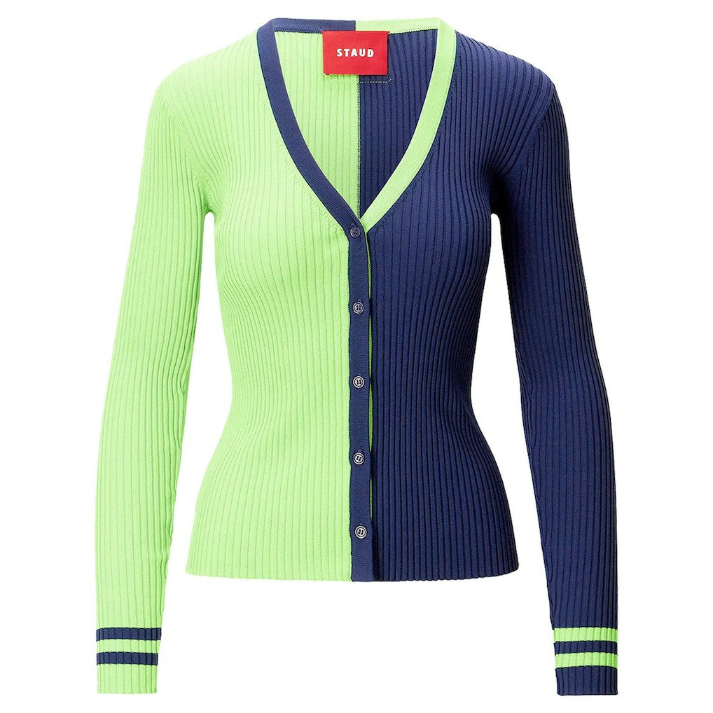 Seattle Seahawks STAUD Women's Cargo Sweater Neon Green/Navy