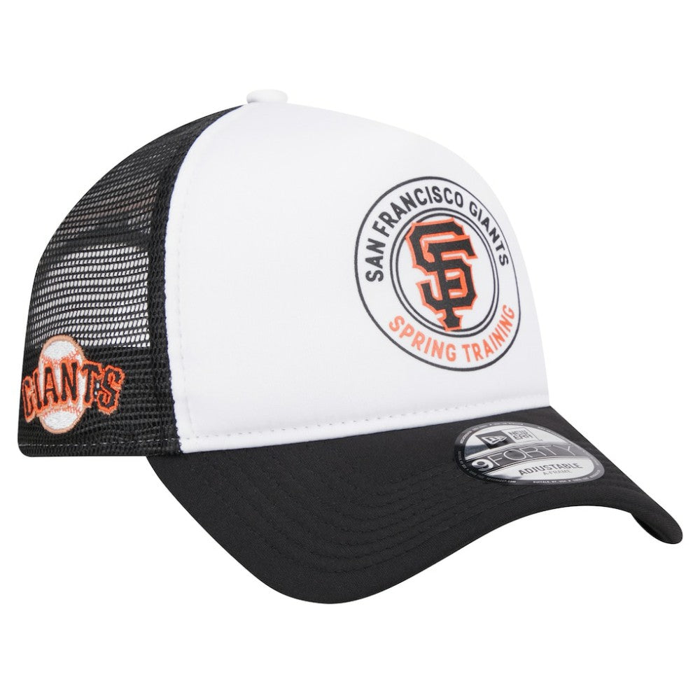 San Francisco Giants New Era Spring Training Circle Foam A-Frame 9FORTY Trucker Adjustable Hat - White/Black Hats