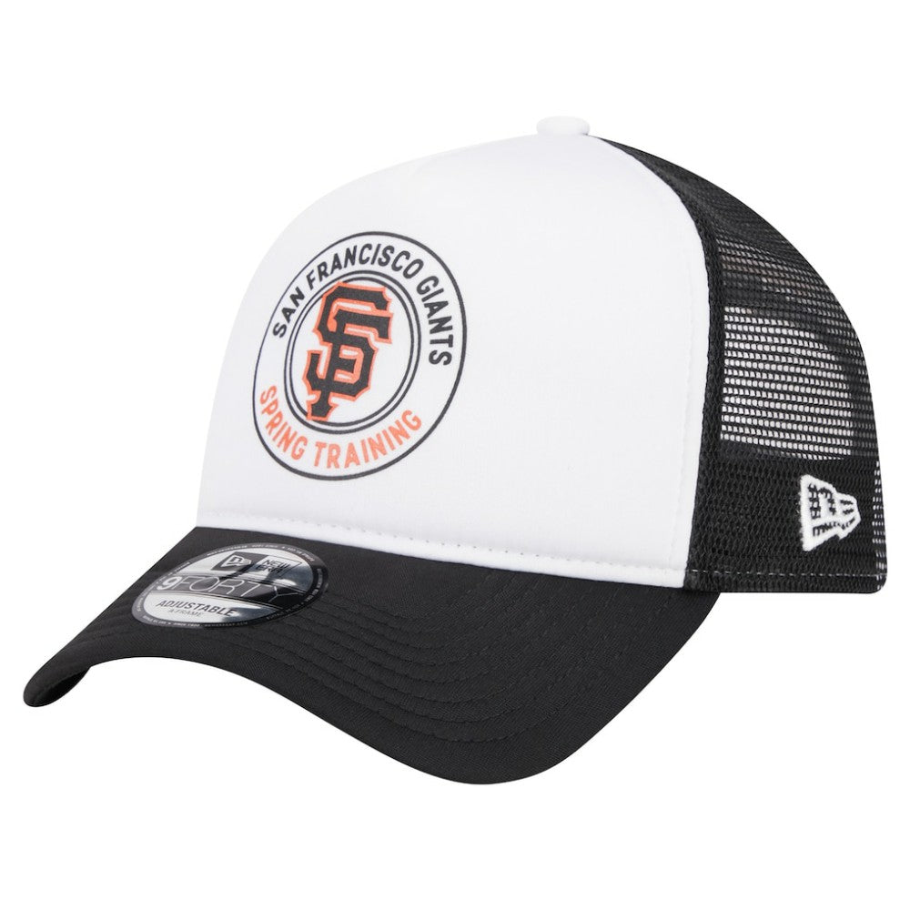 San Francisco Giants New Era Spring Training Circle Foam A-Frame 9FORTY Trucker Adjustable Hat - White/Black Hats