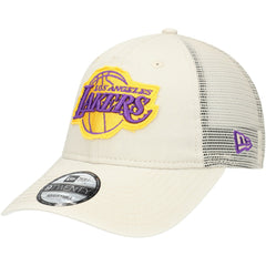Los Angeles Lakers Rough Edge Logo Trucker 9TWENTY Adjustable Hat Cream