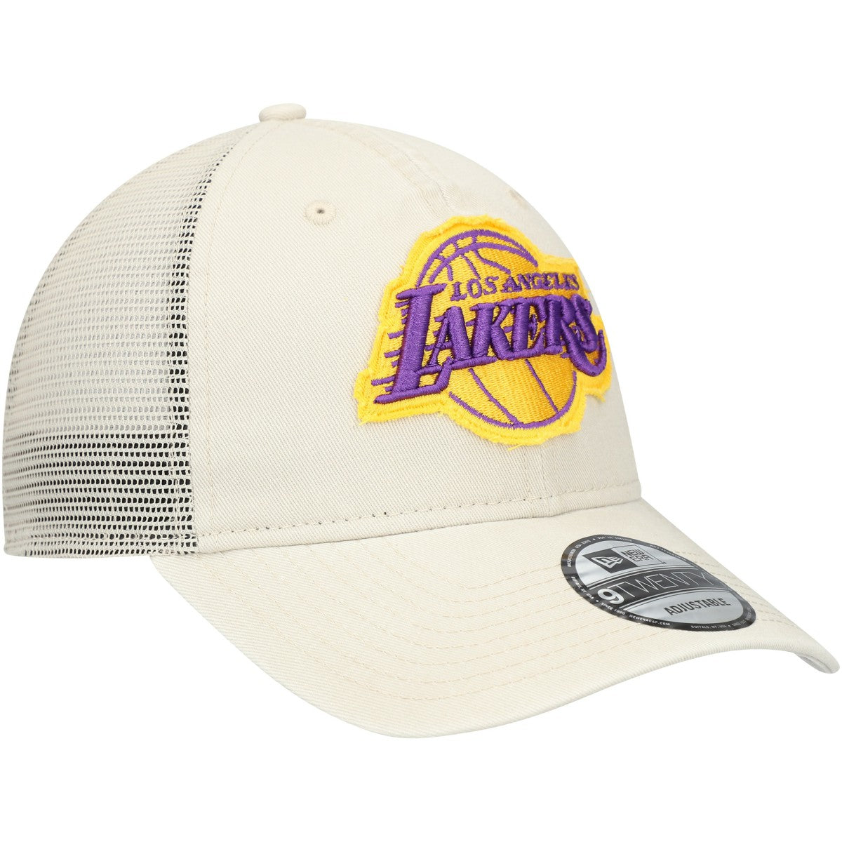 Los Angeles Lakers Rough Edge Logo Trucker 9TWENTY Adjustable Hat Cream