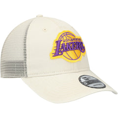 Los Angeles Lakers Rough Edge Logo Trucker 9TWENTY Adjustable Hat Cream