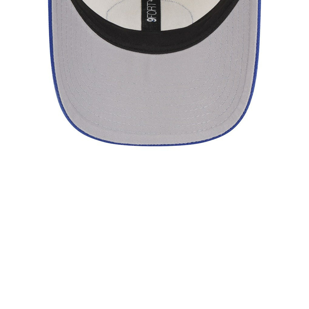 Golden State Warriors Throwback Patch Trucker 9FORTY Adjustable Hat Khaki/Royal