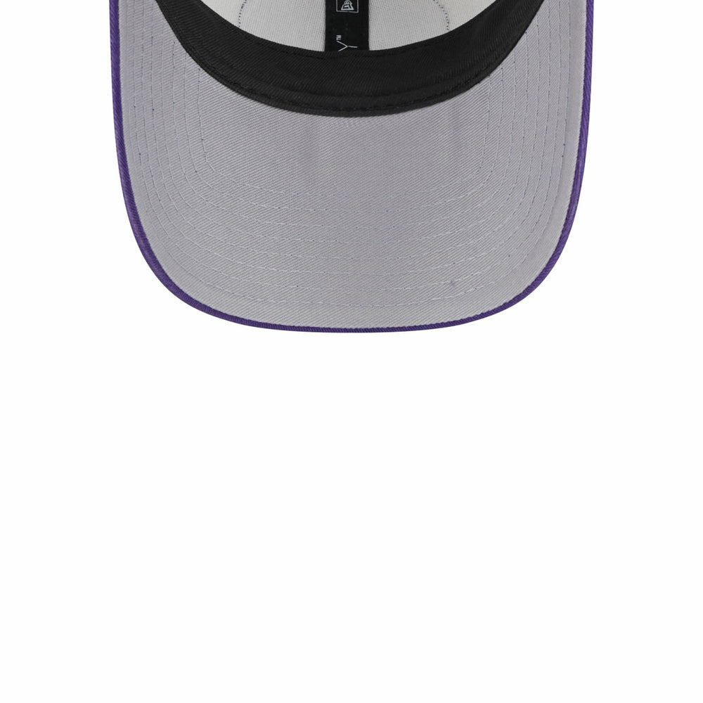 Phoenix Suns Throwback Patch Trucker 9FORTY Adjustable Hat Khaki/Purple