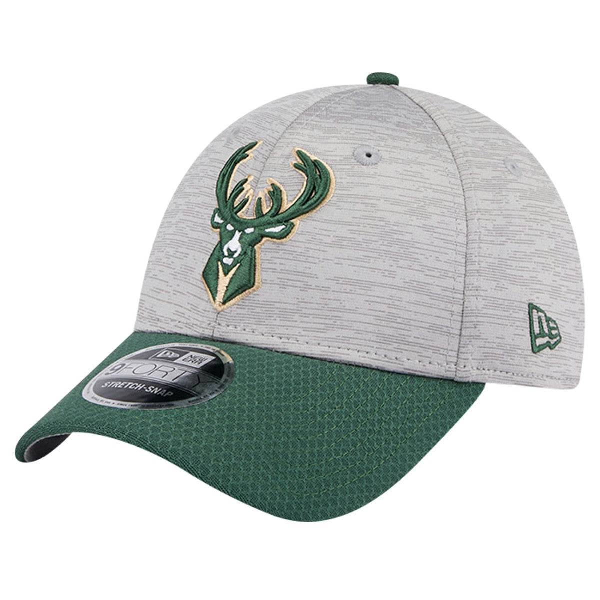 Milwaukee Bucks Active Digi-Tech Two-Tone 9FORTY Adjustable Hat Heather Gray/Hunter Green