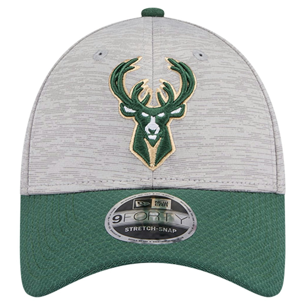 Milwaukee Bucks Active Digi-Tech Two-Tone 9FORTY Adjustable Hat Heather Gray/Hunter Green