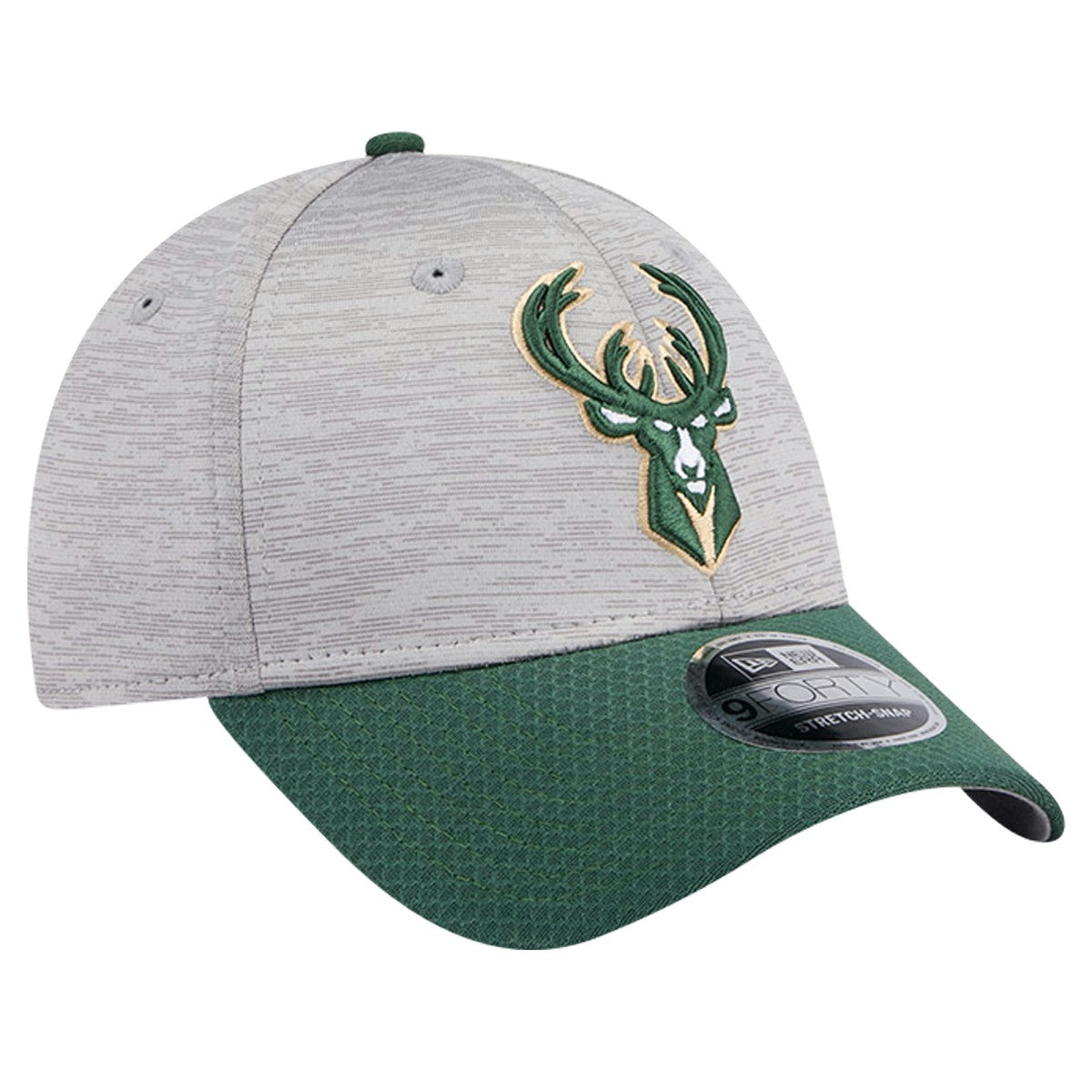 Milwaukee Bucks Active Digi-Tech Two-Tone 9FORTY Adjustable Hat Heather Gray/Hunter Green