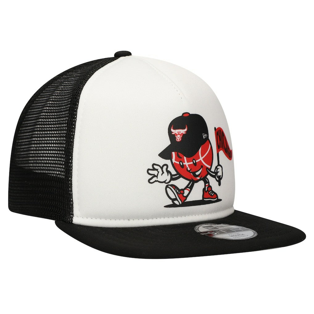 Chicago Bulls Youth Court Sport Mascot 9FIFTY Snapback Hat White/Black