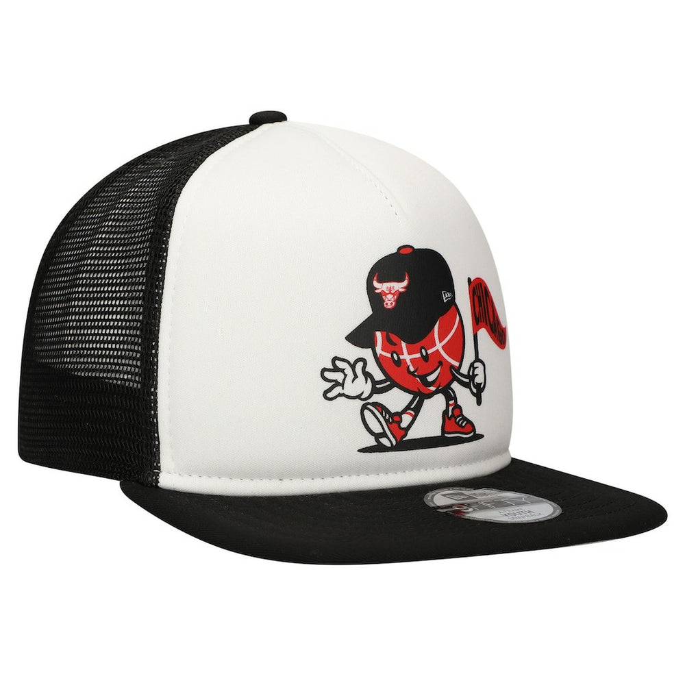 Chicago Bulls Youth Court Sport Mascot 9FIFTY Snapback Hat White/Black