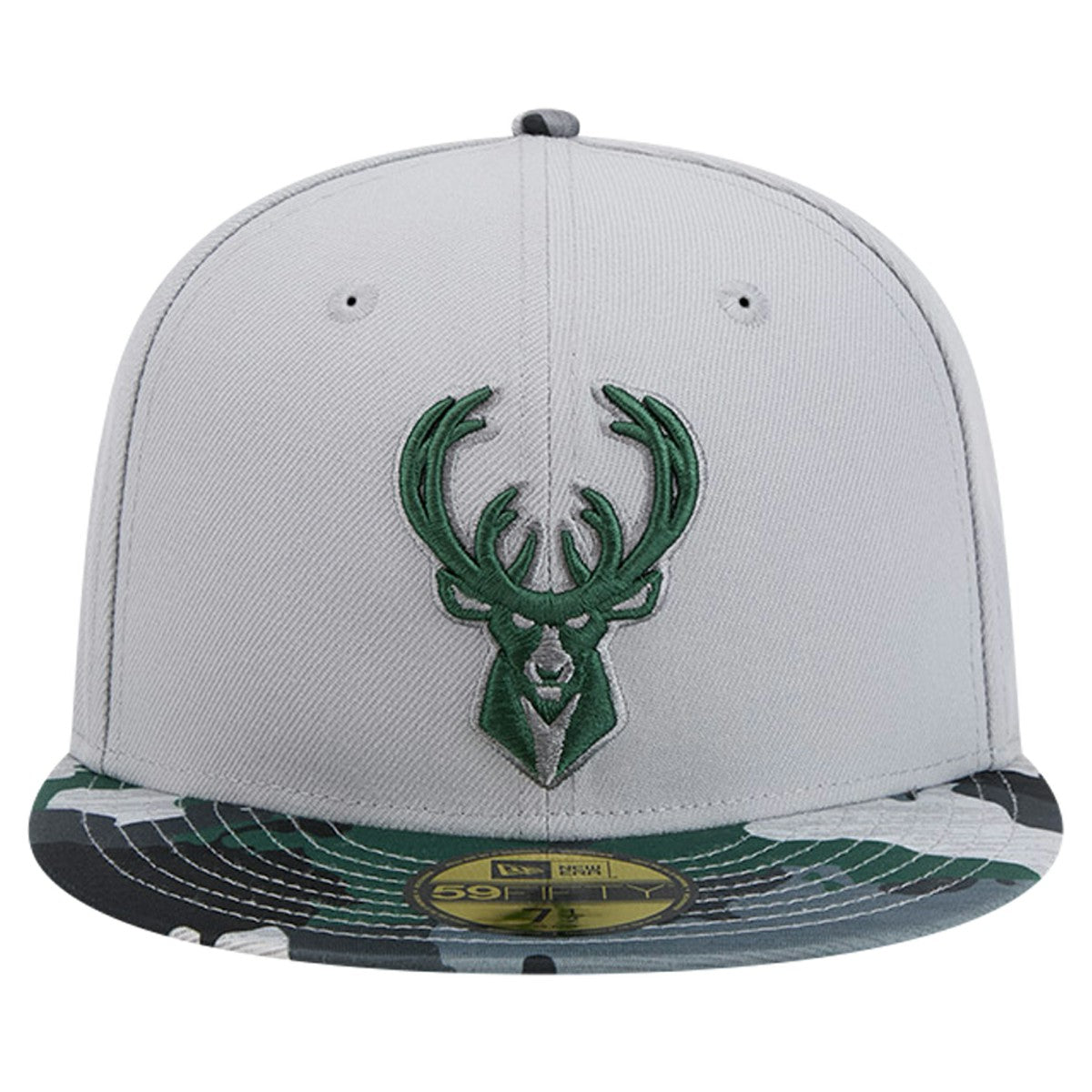 Milwaukee Bucks Active Color Camo Visor 59FIFTY Fitted Hat Gray