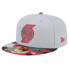Portland Trail Blazers Active Color Camo Visor 59FIFTY Fitted Hat Gray