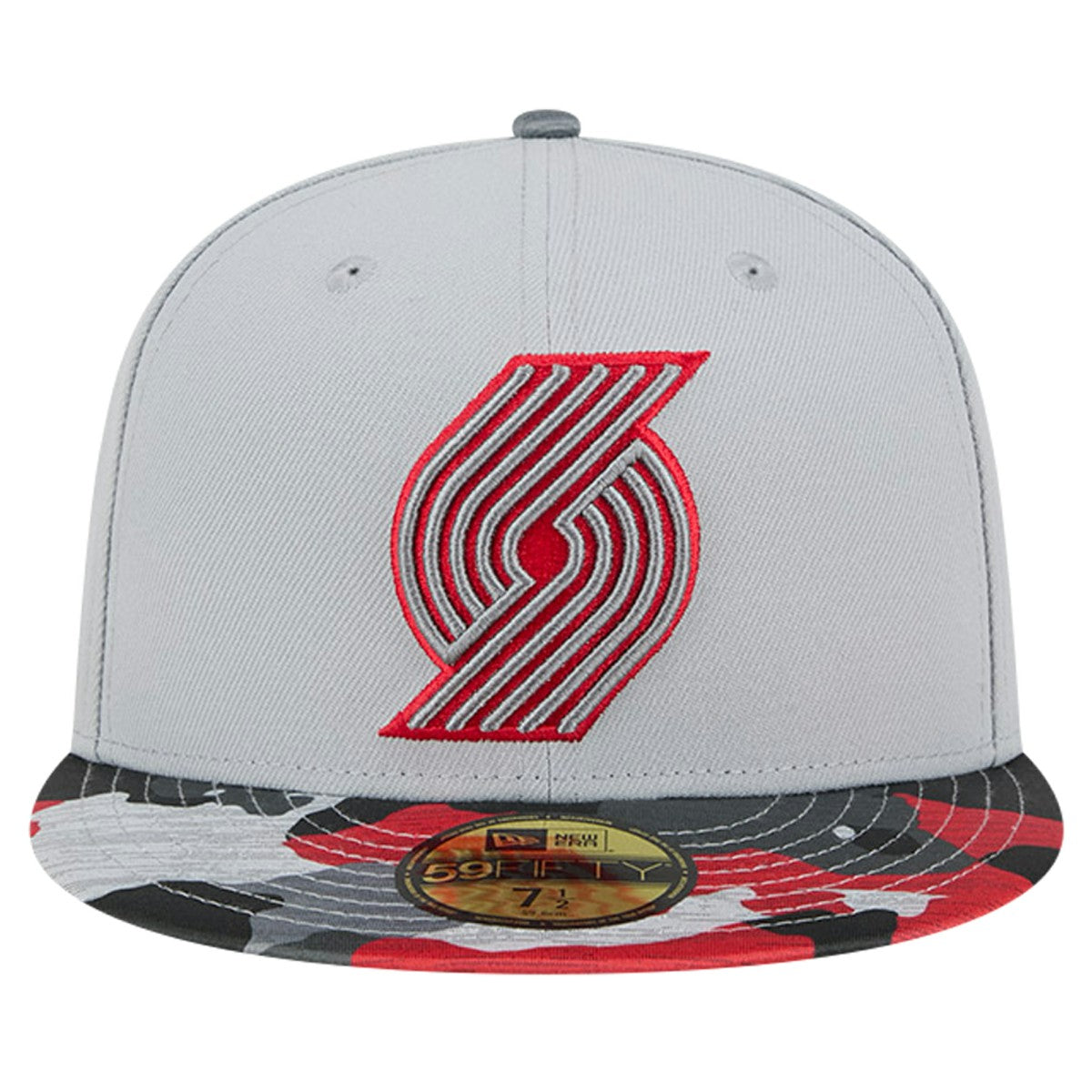 Portland Trail Blazers Active Color Camo Visor 59FIFTY Fitted Hat Gray